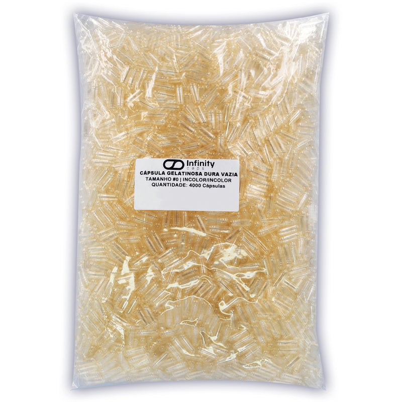 Capsula Vazia De Gelatina Transparente N0 4000 UN Gelatinosa